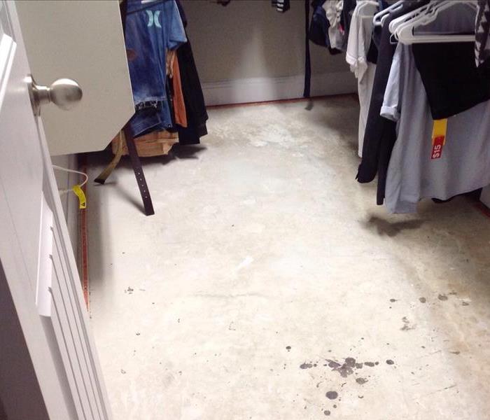 carpeting removed in master closet