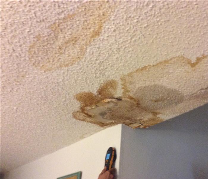 Water damage on ceiling